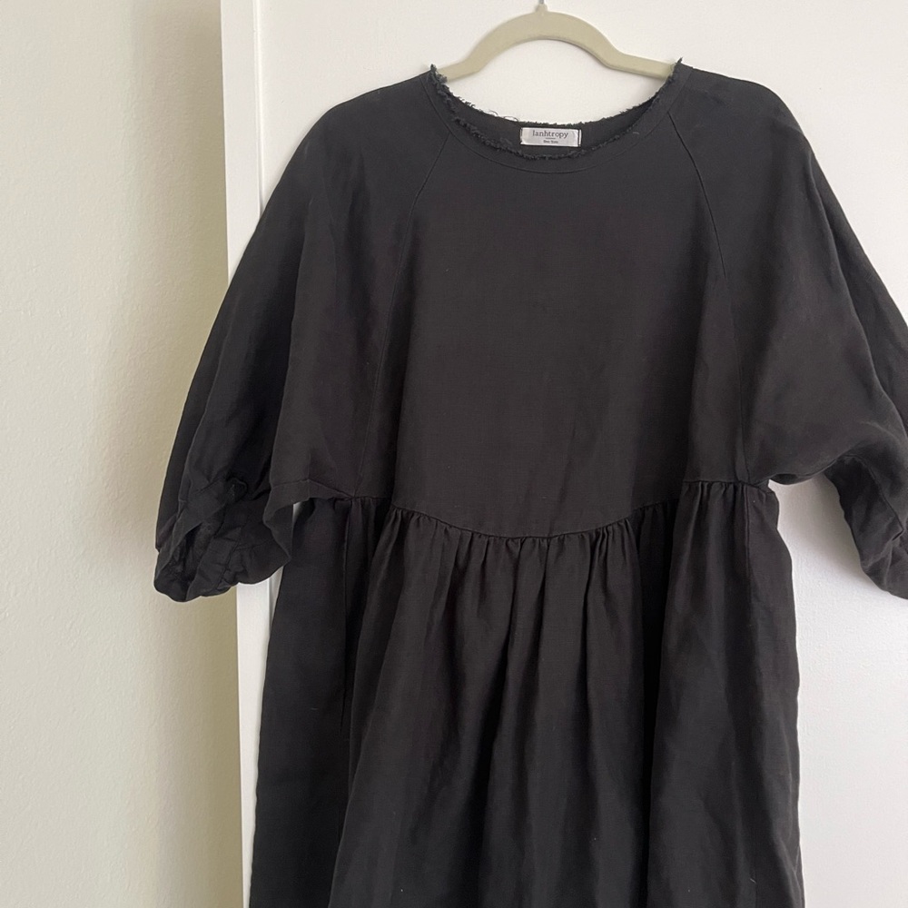 Lanhtropy Black Linen Dress